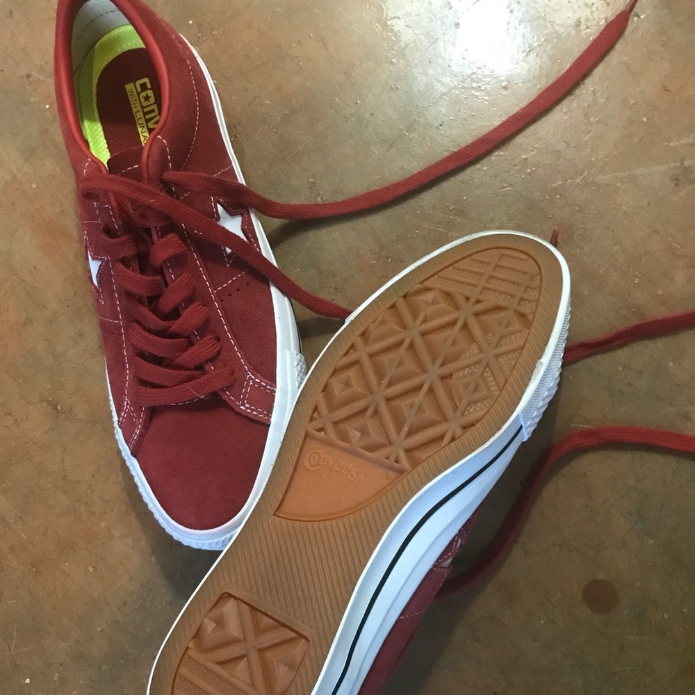 Red Brand New Converse with Lunarlon One Stars